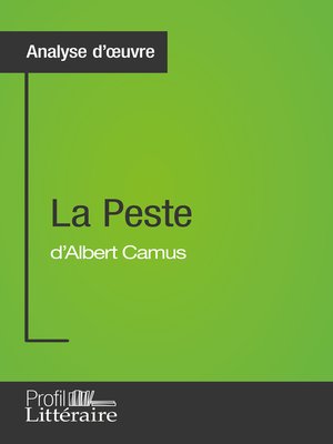 cover image of La Peste d'Albert Camus (Analyse approfondie)